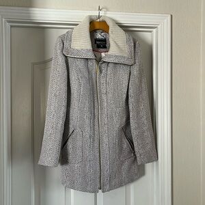 Kensie Gray Herringbone Women's Coat